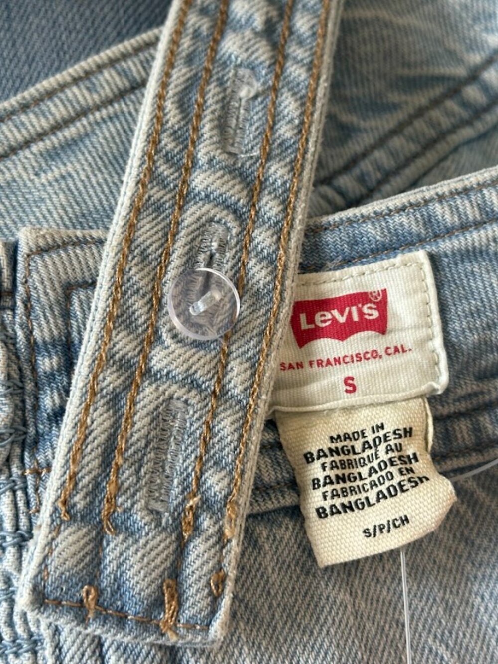 Levi’s Light Wash Denim Corset Tank Top Button Front Slim Fit Size Small - Picture 7 of 10